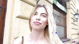 GERMAN SCOUT - ERSTER ANAL FICK FÜR SCHLANKE STUDENTIN MELINA BEI ECHTEN STRASSEN CASTING